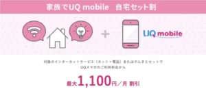 UQモバイルはauひかりとの「自宅セット割」で月額最大1,100円オフ