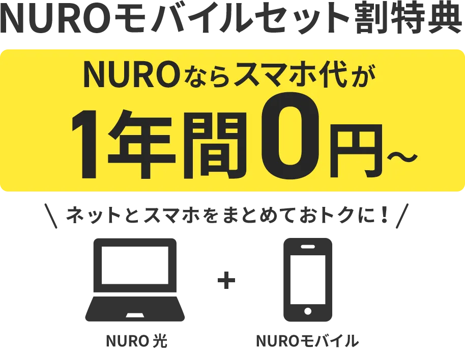 NURO光とセットでNUROモバイルのセット割引