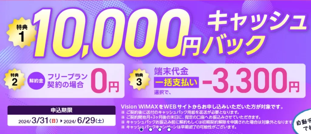 vision WiMAX　キャンペーン