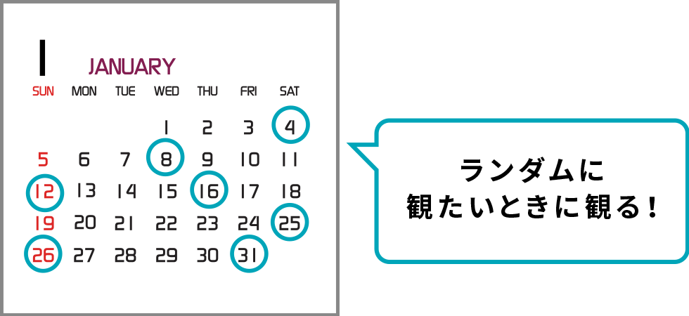 ランダムに観たいときに観る！