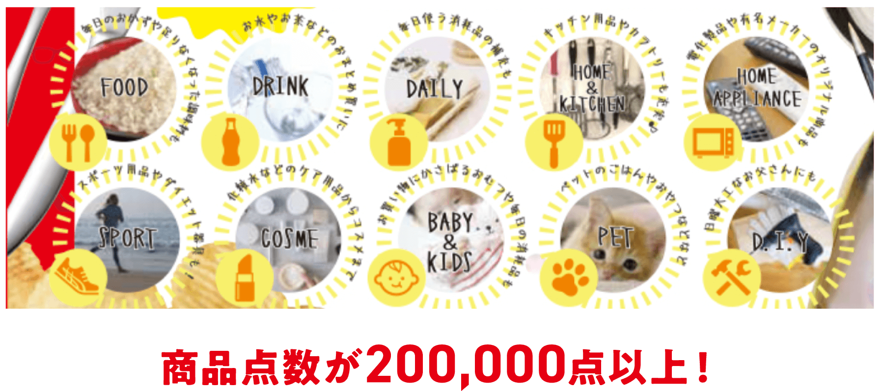商品点数が200,000点以上!