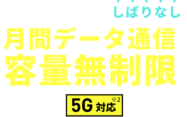 ギガ放題プラスSしばりなし月間データ通信容量無制限